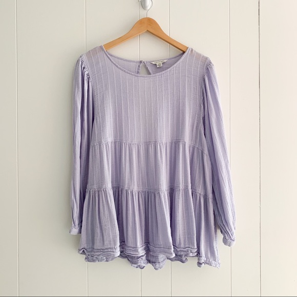 American Eagle Long Sleeve Open Back Blouse